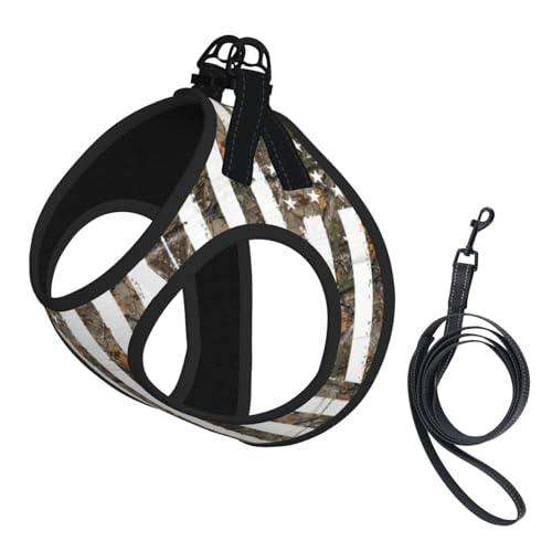 Hundegeschirr mit amerikanischem Camouflage-Druck, verstellbar, für Welpen, Leinenclips, Haustiergeschirr, Trainingsweste von ERSDWRE