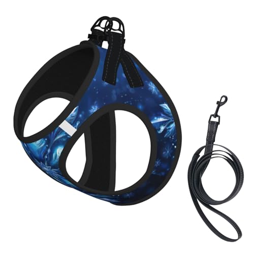 Hundegeschirr mit weihnachtlichem Schneeflocken-Druck, verstellbar, für Spaziergänge, Welpen, Leinenclips, Haustiergeschirr, Training, Haustierweste von ERSDWRE