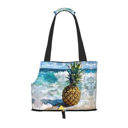 Pineapple By The Sea Haustier-Tragetasche, Handtasche, Katzen, Hunde, bequem, tragbar, faltbar, Haustiertasche Pineapple By The Sea Haustier-Tragetasche, Handtasche, Katzen, Hunde, bequem, tragbar, faltbar, Haustiertasche von ERSDWRE