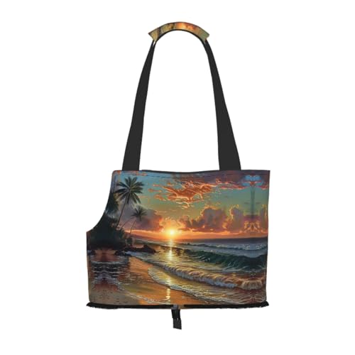 Strand-Sonnenuntergang Haustier-Tragetasche, Handtasche, Katzen, Hunde, bequem, tragbar, faltbar, Haustier-Tragetasche, Tragetasche Strand-Sonnenuntergang Haustier-Tragetasche, Handtasche, Katzen, Hunde, bequem, tragbar, faltbar, Haustier-Tragetasche, Tragetasche von ERSDWRE