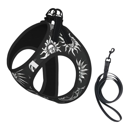 Symbole Hundegeschirr mit schwarzem Aufdruck, verstellbar, für Welpen, Leinenclips, Haustiergeschirr, Trainingsweste von ERSDWRE