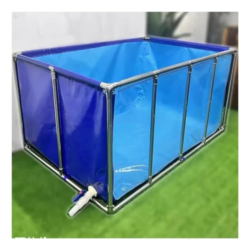 Fischteich aus Segeltuch – Aquarium mit Stahlrahmen, oberirdisches Becken mit transparentem PVC-Fenster, Auffangbehälter für die Koi-Zucht (140 x 140 x 71 cm) von ERSINIAN