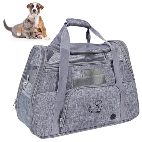 Haustier-Transportbox mit weichen Seiten, Katzen-Transportbox, atmungsaktive Hunde-Transportbox mit Netzfenster für kleine Katzen, Welpen-Transportbox bis zu 7,5 kg, Haustier-Reise-Transportbox, FAL Haustier-Transportbox mit weichen Seiten, Katzen-Transportbox, atmungsaktive Hunde-Transportbox mit Netzfenster für kleine Katzen, Welpen-Transportbox bis zu 7,5 kg, Haustier-Reise-Transportbox, FAL von ERSINIAN
