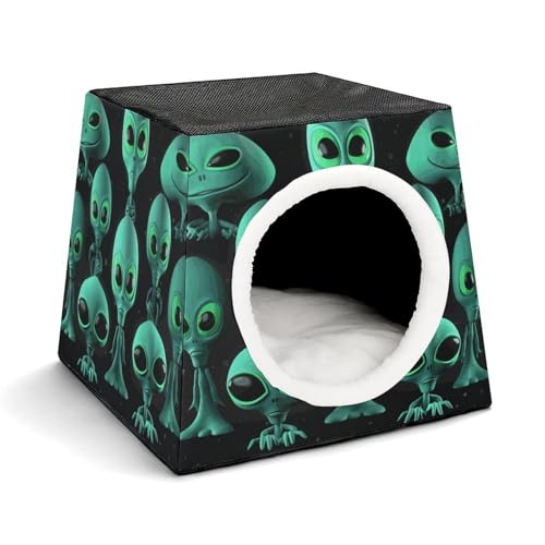 Aliens Haustierhütte, bequemes Nest für Haustiere, Weltraumkapsel, warm, weich, für den Innenbereich, für Katzen, kleine Hunde und mittelgroße Tiere Aliens Haustierhütte, bequemes Nest für Haustiere, Weltraumkapsel, warm, weich, für den Innenbereich, für Katzen, kleine Hunde und mittelgroße Tiere von ERSTSNCK