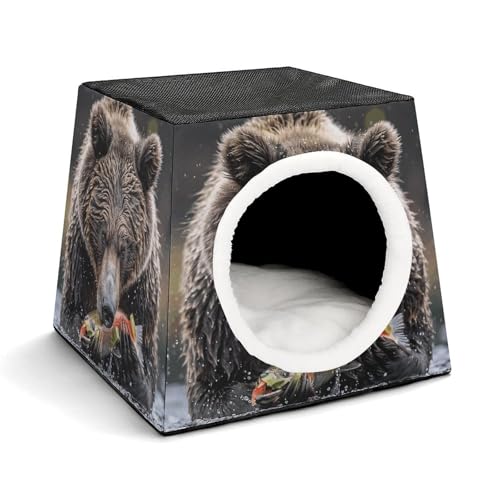 Bär frisst Fisch-Haustierhütte, bequemes Nest für Haustiere, Weltraumkapsel, warm, weich, für den Innenbereich, Haustierhaus für Innenkatzen, kleine Hunde und mittelgroße Tiere Bär frisst Fisch-Haustierhütte, bequemes Nest für Haustiere, Weltraumkapsel, warm, weich, für den Innenbereich, Haustierhaus für Innenkatzen, kleine Hunde und mittelgroße Tiere von ERSTSNCK