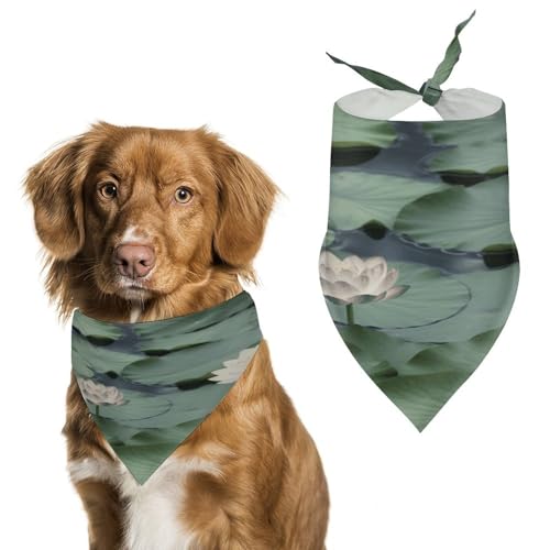 Black Lily Pads Hundehalstücher, niedlich, weiche Baumwolle, waschbar, für den täglichen Sommer, langlebig, dreieckig, wendbar, geeignet für kleine, mittelgroße und große Hunde und Katzen Black Lily Pads Hundehalstücher, niedlich, weiche Baumwolle, waschbar, für den täglichen Sommer, langlebig, dreieckig, wendbar, geeignet für kleine, mittelgroße und große Hunde und Katzen von ERSTSNCK