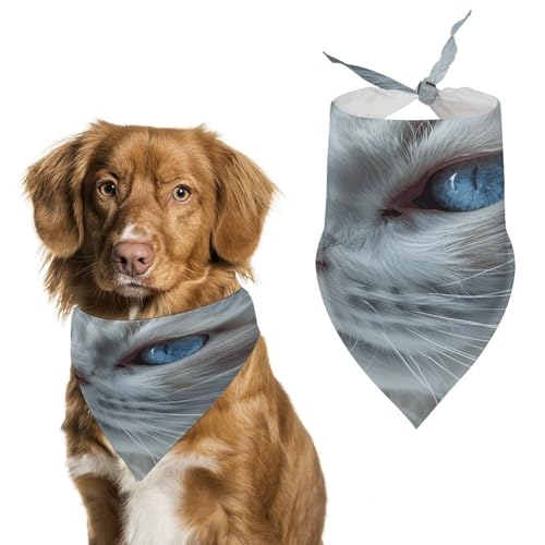 Blue Eyes Halstücher für Katzen und Hunde, niedlich, weiche Baumwolle, waschbar, für den täglichen Sommer, langlebig, dreieckig, wendbar, geeignet für kleine, mittelgroße und große Hunde und Katzen Blue Eyes Halstücher für Katzen und Hunde, niedlich, weiche Baumwolle, waschbar, für den täglichen Sommer, langlebig, dreieckig, wendbar, geeignet für kleine, mittelgroße und große Hunde und Katzen von ERSTSNCK