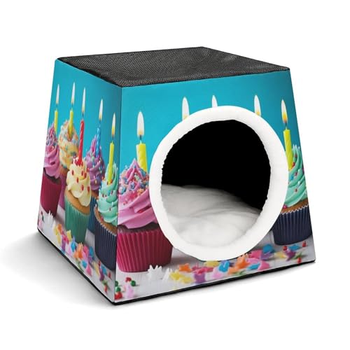 Bunte Happy Birthday Cupcakes Haustierhütte, bequemes Nest für Haustiere, Weltraumkapsel, warm, weich, für den Innenbereich, Haustierhaus für Katzen, kleine Hunde und mittelgroße Tiere Bunte Happy Birthday Cupcakes Haustierhütte, bequemes Nest für Haustiere, Weltraumkapsel, warm, weich, für den Innenbereich, Haustierhaus für Katzen, kleine Hunde und mittelgroße Tiere von ERSTSNCK