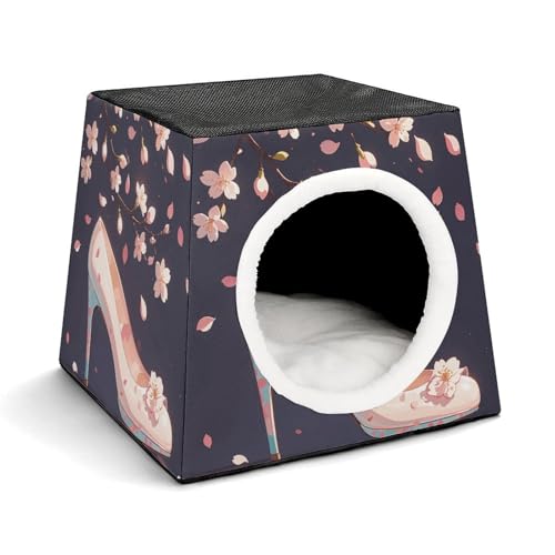 Crystal High Heels Haustierhütte, bequemes Nest für Haustiere, Weltraumkapsel, warm, weich, für den Innenbereich, Haustierhaus für Indoor-Katzen, kleine Hunde und mittelgroße Tiere von ERSTSNCK