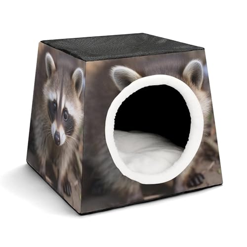 Cub Raccoon Haustierhütte, bequemes Nest für Haustiere, Weltraumkapsel, warm, weich, für den Innenbereich, Haustierhaus für Innenkatzen, kleine Hunde und mittelgroße Tiere Cub Raccoon Haustierhütte, bequemes Nest für Haustiere, Weltraumkapsel, warm, weich, für den Innenbereich, Haustierhaus für Innenkatzen, kleine Hunde und mittelgroße Tiere von ERSTSNCK