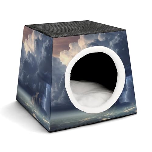 Dark Cloud Haustierhütte, bequemes Nest für Haustiere, Weltraumkapsel, warm, weich, für den Innenbereich, Haustierhaus für Indoor-Katzen, kleine Hunde und mittelgroße Tiere Dark Cloud Haustierhütte, bequemes Nest für Haustiere, Weltraumkapsel, warm, weich, für den Innenbereich, Haustierhaus für Indoor-Katzen, kleine Hunde und mittelgroße Tiere von ERSTSNCK