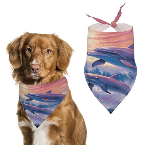 Delphins Art Hundehalstuch, niedlich, weiche Baumwolle, waschbar, für den täglichen Sommer, langlebig, dreieckig, wendbar, geeignet für kleine, mittelgroße und große Hunde und Katzen Delphins Art Hundehalstuch, niedlich, weiche Baumwolle, waschbar, für den täglichen Sommer, langlebig, dreieckig, wendbar, geeignet für kleine, mittelgroße und große Hunde und Katzen von ERSTSNCK