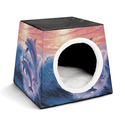 Dolphins Art Haustierhütte, bequemes Nest für Haustiere, Weltraumkapsel, warm, weich, für den Innenbereich, Haustierhaus für Innenkatzen, kleine Hunde und mittelgroße Tiere Dolphins Art Haustierhütte, bequemes Nest für Haustiere, Weltraumkapsel, warm, weich, für den Innenbereich, Haustierhaus für Innenkatzen, kleine Hunde und mittelgroße Tiere von ERSTSNCK