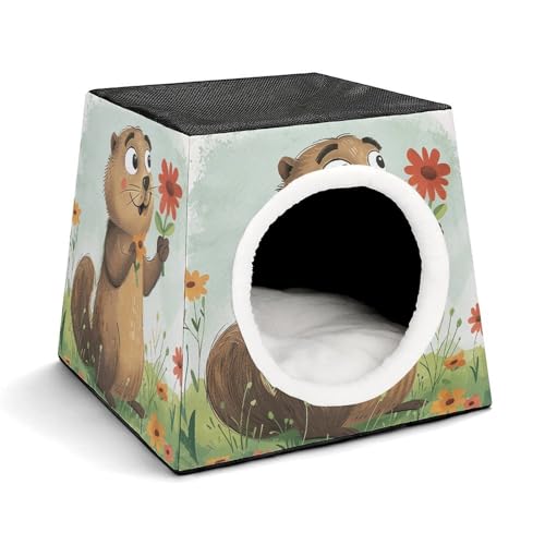 Groundhog Holding Flower Pet Hütte, bequemes Nest für Haustiere, Weltraumkapsel, warm, weich, für den Innenbereich, Haustierhaus für Innenkatzen, kleine Hunde und mittelgroße Tiere Groundhog Holding Flower Pet Hütte, bequemes Nest für Haustiere, Weltraumkapsel, warm, weich, für den Innenbereich, Haustierhaus für Innenkatzen, kleine Hunde und mittelgroße Tiere von ERSTSNCK