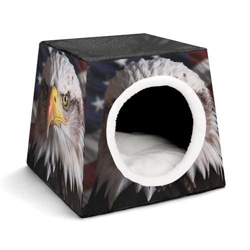 Haustierhütte mit Amerika-Flagge, bequemes Nest für Haustiere, Weltraumkapsel, warm, weich, für den Innenbereich, Katzen, kleine Hunde und mittelgroße Tiere Haustierhütte mit Amerika-Flagge, bequemes Nest für Haustiere, Weltraumkapsel, warm, weich, für den Innenbereich, Katzen, kleine Hunde und mittelgroße Tiere von ERSTSNCK