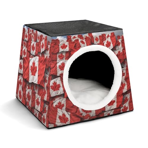 Haustierhütte mit kanadischer Flagge, bequemes Nest für Haustiere, Weltraumkapsel, warm, weich, für den Innenbereich, für Katzen, kleine Hunde und mittelgroße Tiere Haustierhütte mit kanadischer Flagge, bequemes Nest für Haustiere, Weltraumkapsel, warm, weich, für den Innenbereich, für Katzen, kleine Hunde und mittelgroße Tiere von ERSTSNCK
