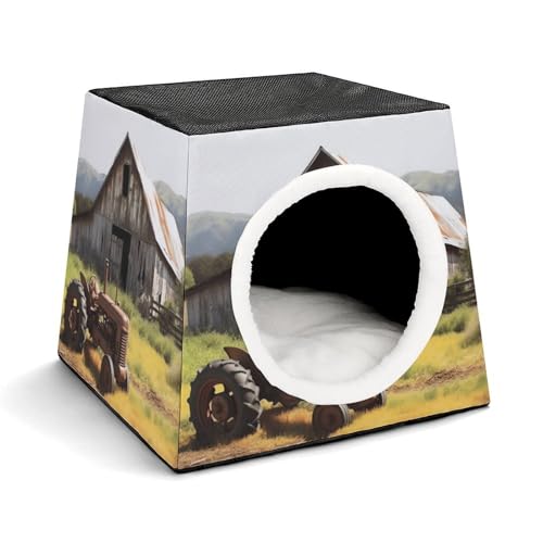 Holzscheune, rostiger Traktor, Haustierhütte, bequemes Nest für Haustiere, Weltraumkapsel, warm, weich, für den Innenbereich, Haustierhaus für Innenkatzen, kleine Hunde und mittelgroße Tiere Holzscheune, rostiger Traktor, Haustierhütte, bequemes Nest für Haustiere, Weltraumkapsel, warm, weich, für den Innenbereich, Haustierhaus für Innenkatzen, kleine Hunde und mittelgroße Tiere von ERSTSNCK