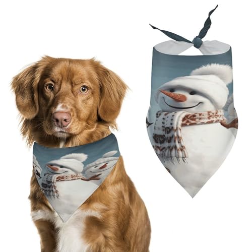 Hundehalstücher "Happy Snowman", niedlich, weiche Baumwolle, waschbar, für den täglichen Sommer, langlebig, dreieckig, wendbar, geeignet für kleine, mittelgroße und große Hunde und Katzen Hundehalstücher "Happy Snowman", niedlich, weiche Baumwolle, waschbar, für den täglichen Sommer, langlebig, dreieckig, wendbar, geeignet für kleine, mittelgroße und große Hunde und Katzen von ERSTSNCK