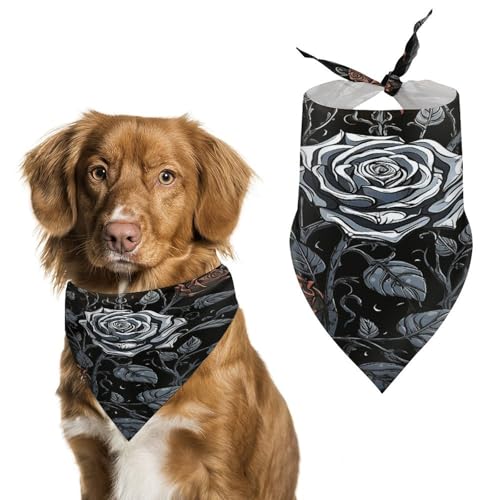 Hundehalstücher im Gothic-Stil, niedlich, weiche Baumwolle, waschbar, für den täglichen Sommer, langlebig, dreieckig, wendbar, geeignet für kleine, mittelgroße und große Hunde und Katzen Hundehalstücher im Gothic-Stil, niedlich, weiche Baumwolle, waschbar, für den täglichen Sommer, langlebig, dreieckig, wendbar, geeignet für kleine, mittelgroße und große Hunde und Katzen von ERSTSNCK