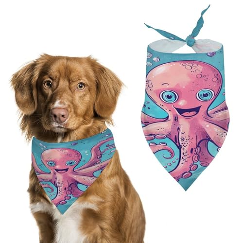 Hundehalstücher mit Cartoon-Meerestieren, niedlich, weich, Baumwolle, waschbar, für den täglichen Sommer, langlebig, dreieckig, wendbar, geeignet für kleine, mittelgroße und große Hunde und Katzen Hundehalstücher mit Cartoon-Meerestieren, niedlich, weich, Baumwolle, waschbar, für den täglichen Sommer, langlebig, dreieckig, wendbar, geeignet für kleine, mittelgroße und große Hunde und Katzen von ERSTSNCK