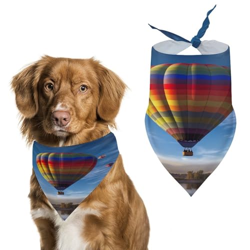 Hundehalstücher mit Heißluftballon, niedlich, weiche Baumwolle, waschbar, für den täglichen Sommer, langlebig, dreieckig, wendbar, geeignet für kleine, mittelgroße und große Hunde und Katzen Hundehalstücher mit Heißluftballon, niedlich, weiche Baumwolle, waschbar, für den täglichen Sommer, langlebig, dreieckig, wendbar, geeignet für kleine, mittelgroße und große Hunde und Katzen von ERSTSNCK
