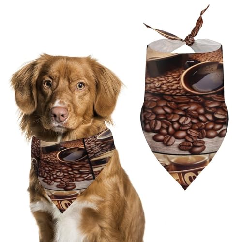 Hundehalstücher mit Kaffee-Collage, niedlich, weiche Baumwolle, waschbar, für den täglichen Sommer, langlebig, dreieckig, wendbar, geeignet für kleine, mittelgroße und große Hunde und Katzen Hundehalstücher mit Kaffee-Collage, niedlich, weiche Baumwolle, waschbar, für den täglichen Sommer, langlebig, dreieckig, wendbar, geeignet für kleine, mittelgroße und große Hunde und Katzen von ERSTSNCK
