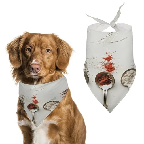 Hundehalstücher mit Löffeln, niedlich, weiche Baumwolle, waschbar, für den täglichen Sommer, langlebig, dreieckig, wendbar, geeignet für kleine, mittelgroße und große Hunde und Katzen Hundehalstücher mit Löffeln, niedlich, weiche Baumwolle, waschbar, für den täglichen Sommer, langlebig, dreieckig, wendbar, geeignet für kleine, mittelgroße und große Hunde und Katzen von ERSTSNCK