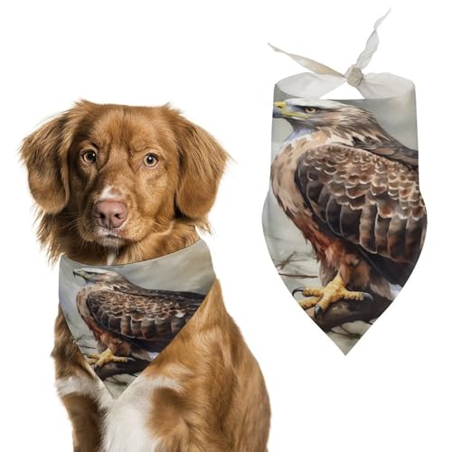 Hundehalstücher mit Motiv "Watercolor of Hawk sitzend in the Tree", niedlich, weiche Baumwolle, waschbar, für den täglichen Sommer, langlebig, dreieckig, wendbar, geeignet für kleine, mittelgroße und Hundehalstücher mit Motiv "Watercolor of Hawk sitzend in the Tree", niedlich, weiche Baumwolle, waschbar, für den täglichen Sommer, langlebig, dreieckig, wendbar, geeignet für kleine, mittelgroße und von ERSTSNCK