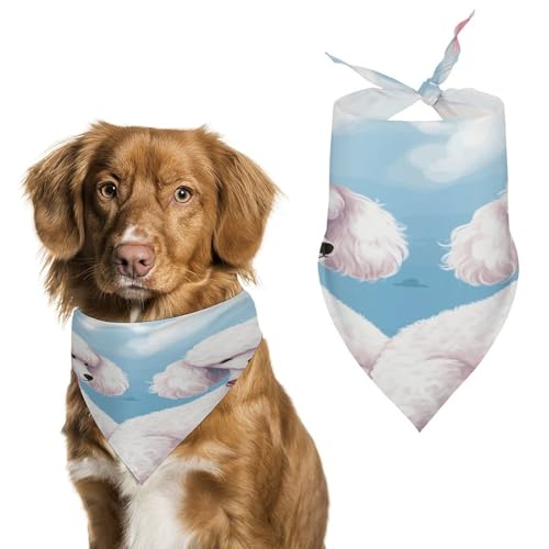Hundehalstücher mit Pudelmotiv, niedlich, weiche Baumwolle, waschbar, für den täglichen Sommer, langlebig, dreieckig, wendbar, geeignet für kleine, mittelgroße und große Hunde und Katzen von ERSTSNCK