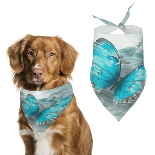 Hundehalstücher mit Schmetterlingen, niedlich, weiche Baumwolle, waschbar, für den täglichen Sommer, langlebig, dreieckig, wendbar, geeignet für kleine, mittelgroße und große Hunde und Katzen Hundehalstücher mit Schmetterlingen, niedlich, weiche Baumwolle, waschbar, für den täglichen Sommer, langlebig, dreieckig, wendbar, geeignet für kleine, mittelgroße und große Hunde und Katzen von ERSTSNCK