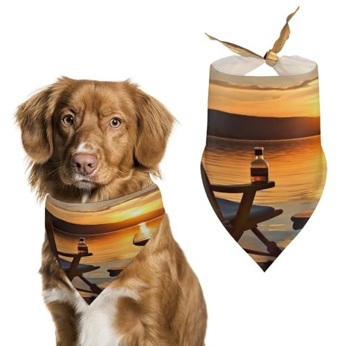 Hundehalstücher mit Stuhl und Wein bei Sonnenuntergang, niedlich, weiche Baumwolle, waschbar, für den täglichen Sommer, langlebig, dreieckig, wendbar, geeignet für kleine, mittelgroße und große Hunde Hundehalstücher mit Stuhl und Wein bei Sonnenuntergang, niedlich, weiche Baumwolle, waschbar, für den täglichen Sommer, langlebig, dreieckig, wendbar, geeignet für kleine, mittelgroße und große Hunde von ERSTSNCK