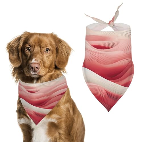 Hundehalstücher mit Wellen, niedlich, weiche Baumwolle, waschbar, für den täglichen Sommer, langlebig, dreieckig, wendbar, geeignet für kleine, mittelgroße und große Hunde und Katzen, pfirsichfarben Hundehalstücher mit Wellen, niedlich, weiche Baumwolle, waschbar, für den täglichen Sommer, langlebig, dreieckig, wendbar, geeignet für kleine, mittelgroße und große Hunde und Katzen, pfirsichfarben von ERSTSNCK