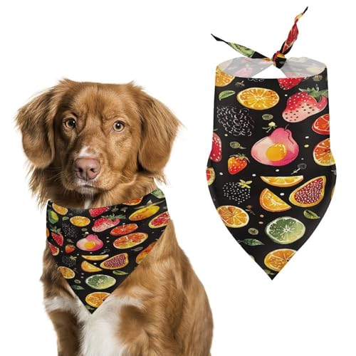 Hundehalstücher mit einzigartigem Obstmuster, niedlich, weiche Baumwolle, waschbar, für den täglichen Sommer, langlebig, dreieckig, wendbar, geeignet für kleine, mittelgroße und große Hunde und Katzen Hundehalstücher mit einzigartigem Obstmuster, niedlich, weiche Baumwolle, waschbar, für den täglichen Sommer, langlebig, dreieckig, wendbar, geeignet für kleine, mittelgroße und große Hunde und Katzen von ERSTSNCK