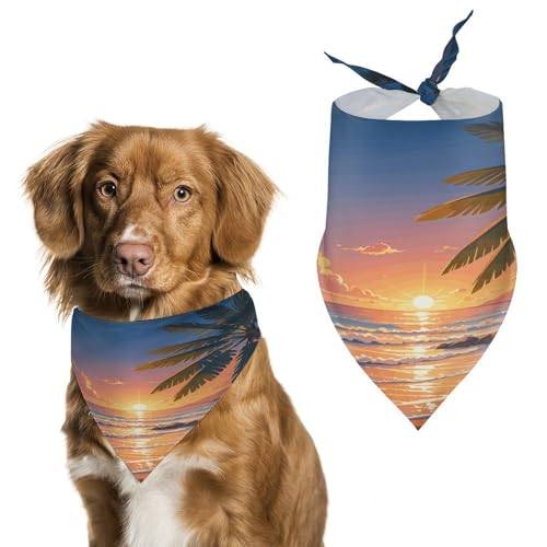 Hundehalstücher mit tropischem Strandpalme, niedlich, weiche Baumwolle, waschbar, für den täglichen Sommer, langlebig, dreieckig, wendbar, geeignet für kleine, mittelgroße und große Hunde und Katzen Hundehalstücher mit tropischem Strandpalme, niedlich, weiche Baumwolle, waschbar, für den täglichen Sommer, langlebig, dreieckig, wendbar, geeignet für kleine, mittelgroße und große Hunde und Katzen von ERSTSNCK