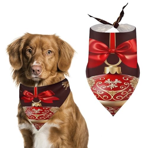 Hundehalstücher mit weihnachtlichem Ball, goldene Glocke, niedlich, weiche Baumwolle, waschbar, für den täglichen Sommer, langlebig, dreieckig, wendbar, geeignet für kleine, mittelgroße und große Hundehalstücher mit weihnachtlichem Ball, goldene Glocke, niedlich, weiche Baumwolle, waschbar, für den täglichen Sommer, langlebig, dreieckig, wendbar, geeignet für kleine, mittelgroße und große von ERSTSNCK