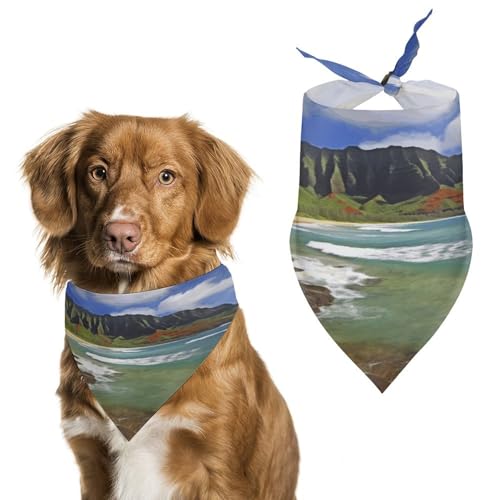 Kauai Hawaii Halstücher für Hunde, niedlich, weiche Baumwolle, waschbar, für den täglichen Sommer, langlebig, dreieckig, wendbar, geeignet für kleine, mittelgroße und große Hunde und Katzen Kauai Hawaii Halstücher für Hunde, niedlich, weiche Baumwolle, waschbar, für den täglichen Sommer, langlebig, dreieckig, wendbar, geeignet für kleine, mittelgroße und große Hunde und Katzen von ERSTSNCK