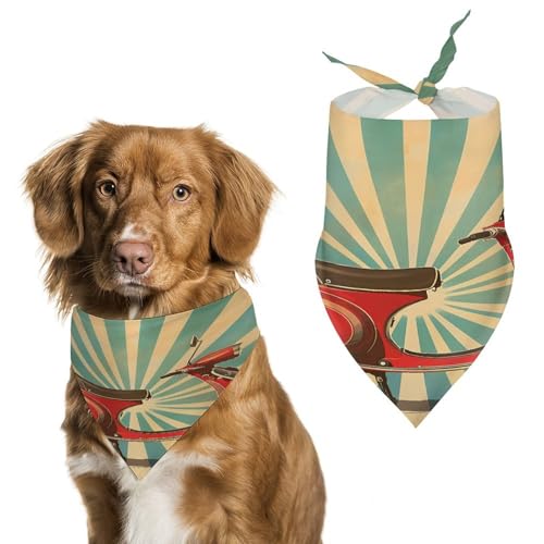 Motorrad-Hundehalstücher, niedlich, weiche Baumwolle, waschbar, für den täglichen Sommer, langlebig, dreieckig, wendbar, geeignet für kleine, mittelgroße und große Hunde und Katzen, Rot und Braun Motorrad-Hundehalstücher, niedlich, weiche Baumwolle, waschbar, für den täglichen Sommer, langlebig, dreieckig, wendbar, geeignet für kleine, mittelgroße und große Hunde und Katzen, Rot und Braun von ERSTSNCK