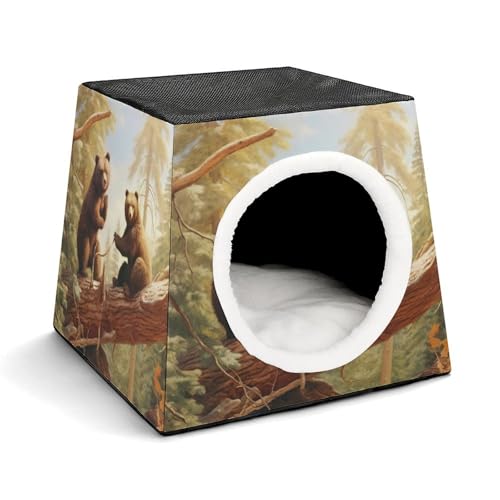 Niedliche Bären spielen im Baum, Haustierhütte, bequemes Nest für Haustiere, Weltraumkapsel, warm, weich, für den Innenbereich, Haustierhaus für Katzen, kleine Hunde und mittelgroße Tiere Niedliche Bären spielen im Baum, Haustierhütte, bequemes Nest für Haustiere, Weltraumkapsel, warm, weich, für den Innenbereich, Haustierhaus für Katzen, kleine Hunde und mittelgroße Tiere von ERSTSNCK