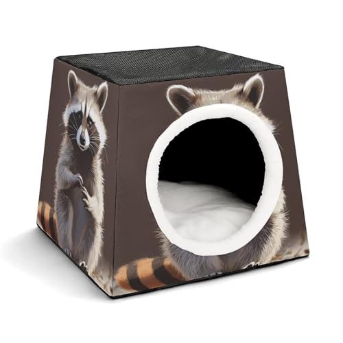 Niedliche Waschbär-Haustierhütte, bequemes Nest für Haustiere, Weltraumkapsel, warm, weich, für den Innenbereich, Haustierhaus für Innenkatzen, kleine Hunde und mittelgroße Tiere Niedliche Waschbär-Haustierhütte, bequemes Nest für Haustiere, Weltraumkapsel, warm, weich, für den Innenbereich, Haustierhaus für Innenkatzen, kleine Hunde und mittelgroße Tiere von ERSTSNCK