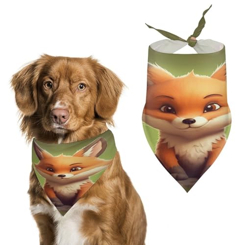 Niedliche kleine Fuchs-Hundehalstücher, niedlich, weiche Baumwolle, waschbar, für den täglichen Sommer, langlebig, dreieckig, wendbar, geeignet für kleine, mittelgroße und große Hunde und Katzen von ERSTSNCK