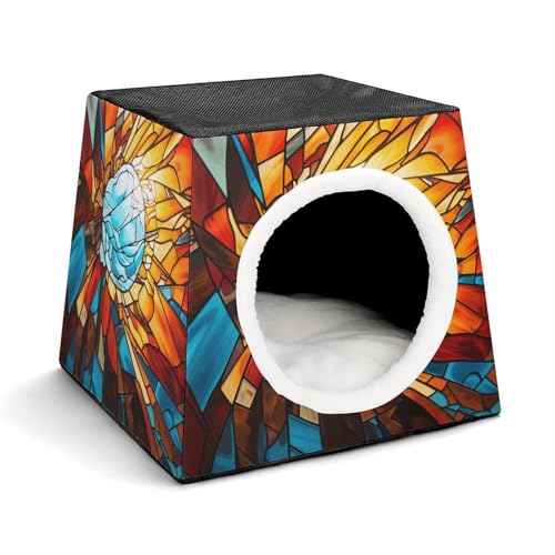 Orange und Weiß Haustierhütte, bequemes Nest für Haustiere, Weltraumkapsel, warm, weich, für den Innenbereich, Haustierhaus für Indoor-Katzen, kleine Hunde und mittelgroße Tiere Orange und Weiß Haustierhütte, bequemes Nest für Haustiere, Weltraumkapsel, warm, weich, für den Innenbereich, Haustierhaus für Indoor-Katzen, kleine Hunde und mittelgroße Tiere von ERSTSNCK