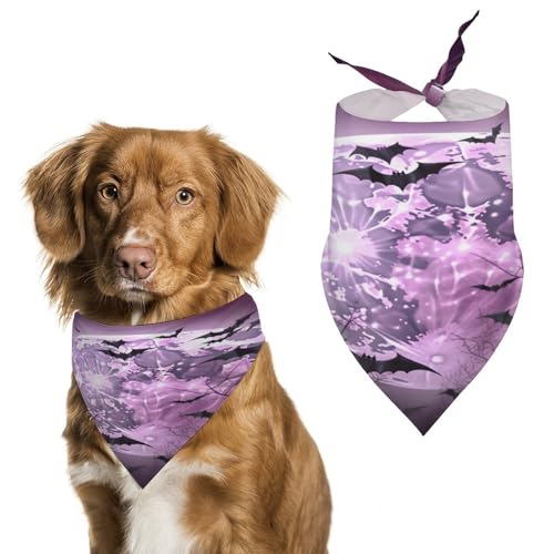 Purple Moon Hundehalstücher, niedlich, weiche Baumwolle, waschbar, für den täglichen Sommer, langlebig, dreieckig, wendbar, geeignet für kleine, mittelgroße und große Hunde und Katzen Purple Moon Hundehalstücher, niedlich, weiche Baumwolle, waschbar, für den täglichen Sommer, langlebig, dreieckig, wendbar, geeignet für kleine, mittelgroße und große Hunde und Katzen von ERSTSNCK