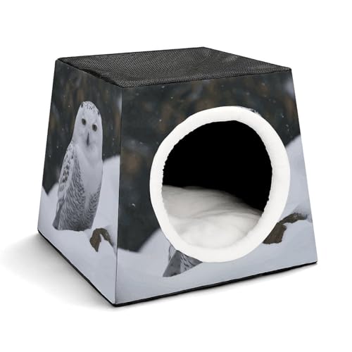 Schnee-Eule Haustierhütte, bequemes Nest für Haustiere, Weltraumkapsel, warm, weich, für den Innenbereich, Haustierhaus für Indoor-Katzen, kleine Hunde und mittelgroße Tiere Schnee-Eule Haustierhütte, bequemes Nest für Haustiere, Weltraumkapsel, warm, weich, für den Innenbereich, Haustierhaus für Indoor-Katzen, kleine Hunde und mittelgroße Tiere von ERSTSNCK