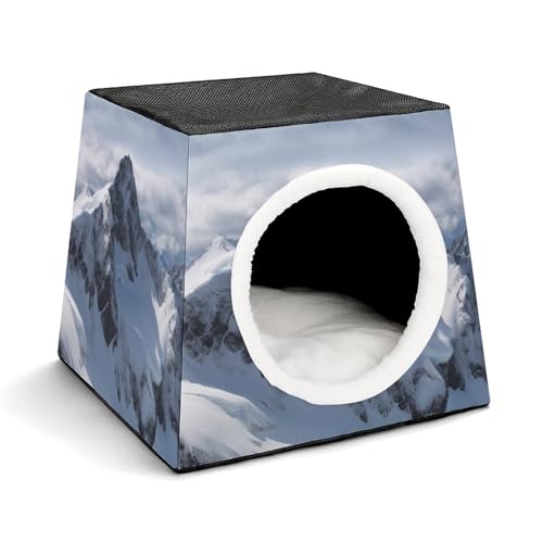 Snow Mountain Haustierhütte, bequemes Nest für Haustiere, Weltraumkapsel, warm, weich, für den Innenbereich, Haustierhaus für Indoor-Katzen, kleine Hunde und mittelgroße Tiere Snow Mountain Haustierhütte, bequemes Nest für Haustiere, Weltraumkapsel, warm, weich, für den Innenbereich, Haustierhaus für Indoor-Katzen, kleine Hunde und mittelgroße Tiere von ERSTSNCK