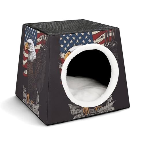 USA Patriotic Eagle Haustierhütte, bequemes Nest für Haustiere, Weltraumkapsel, warm, weich, für den Innenbereich, Haustierhaus für Innenkatzen, kleine Hunde und mittelgroße Tiere USA Patriotic Eagle Haustierhütte, bequemes Nest für Haustiere, Weltraumkapsel, warm, weich, für den Innenbereich, Haustierhaus für Innenkatzen, kleine Hunde und mittelgroße Tiere von ERSTSNCK