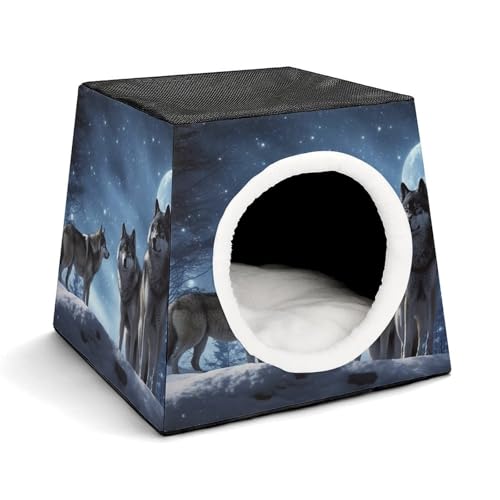 Wolfs Haustierhütte, bequemes Nest für Haustiere, Weltraumkapsel, warm, weich, für den Innenbereich, Haustierhaus für Innenkatzen, kleine Hunde und mittelgroße Tiere Wolfs Haustierhütte, bequemes Nest für Haustiere, Weltraumkapsel, warm, weich, für den Innenbereich, Haustierhaus für Innenkatzen, kleine Hunde und mittelgroße Tiere von ERSTSNCK