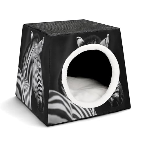 Zebra-Haustierhütte, bequemes Nest für Haustiere, Weltraumkapsel, warm, weich, für den Innenbereich, Haustierhaus, für Innenkatzen, kleine Hunde und mittelgroße Tiere, Schwarz und Weiß Zebra-Haustierhütte, bequemes Nest für Haustiere, Weltraumkapsel, warm, weich, für den Innenbereich, Haustierhaus, für Innenkatzen, kleine Hunde und mittelgroße Tiere, Schwarz und Weiß von ERSTSNCK