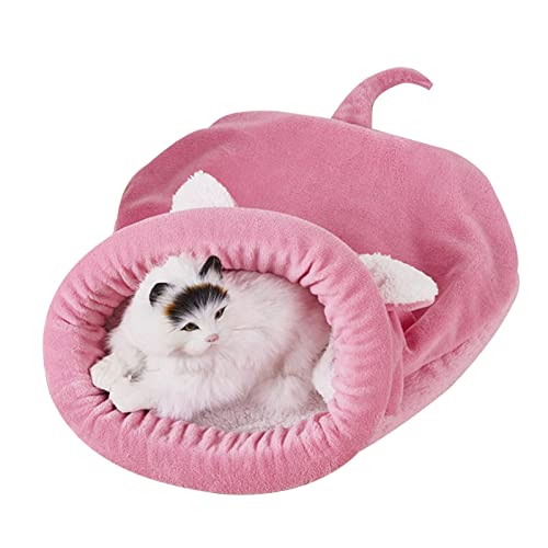 ERYUE Katzenschlafmatte,Katzenschlafmatte Herbst und Winter Warmer halbgeschlossener Katzenschlafsack, Cat Cottage Deep Sleep Pet Cat Supplies von ERYUE