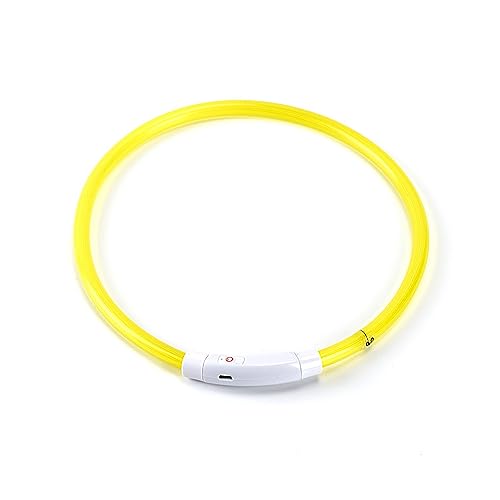 ERYUE LED -Hundehalsband, USB -wiederaufladbare Blitzhundkette Licht für Große Mittelgroße Hunde, Schneller Blitz, Langsamer Blitz, Konstanter Glühpethchbänder (Gelb) von ERYUE