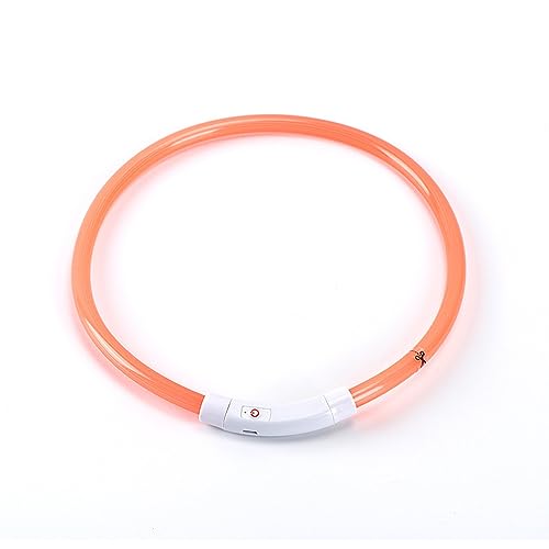 ERYUE LED -Hundehalsband, USB -wiederaufladbare Blitzhundkette Licht für Große Mittelgroße Hunde, Schneller Blitz, Langsamer Blitz, Konstanter Glühpethchbänder (Orange) von ERYUE